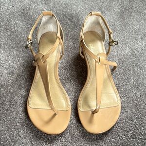 Splendid Tan Sandals with T-Strap Design